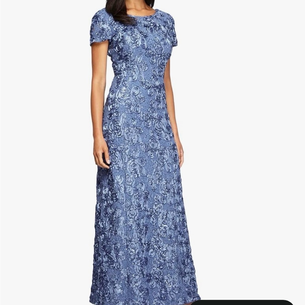 Alex Marie Light Blue Lace Maxi Dress